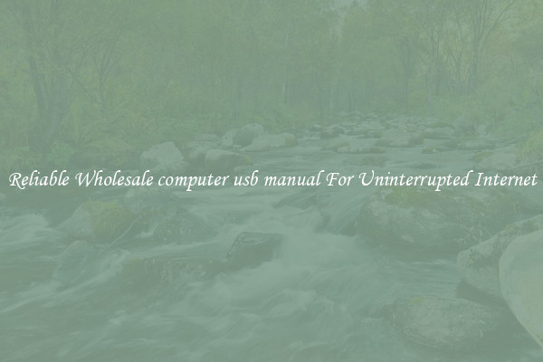 Reliable Wholesale computer usb manual For Uninterrupted Internet