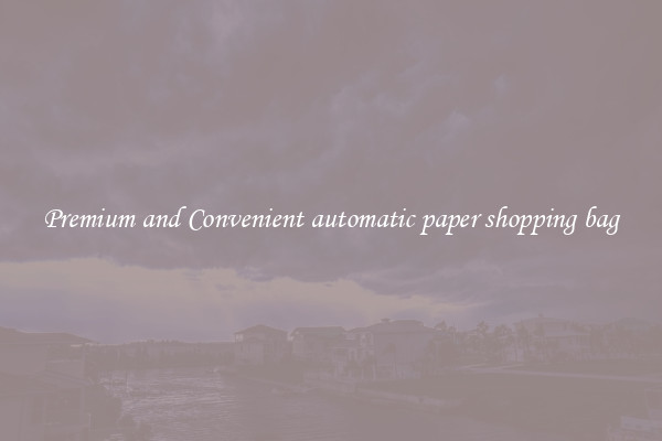 Premium and Convenient automatic paper shopping bag