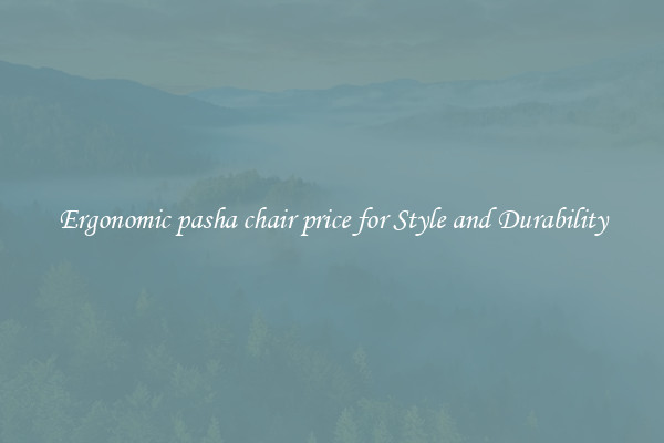 Ergonomic pasha chair price for Style and Durability