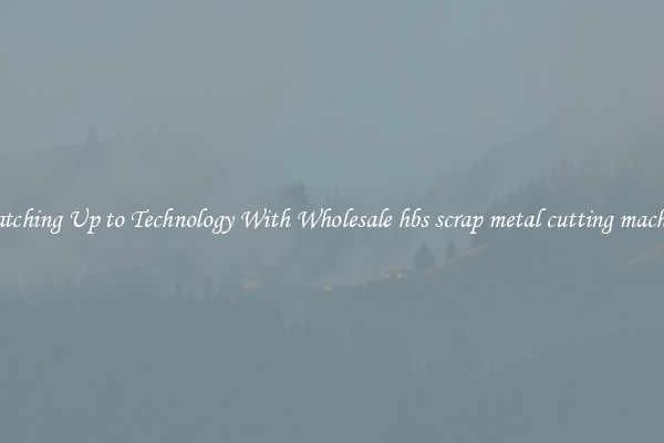 Matching Up to Technology With Wholesale hbs scrap metal cutting machine