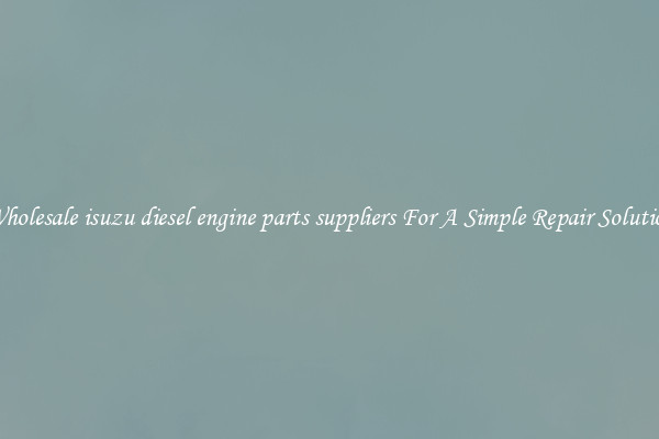 Wholesale isuzu diesel engine parts suppliers For A Simple Repair Solution