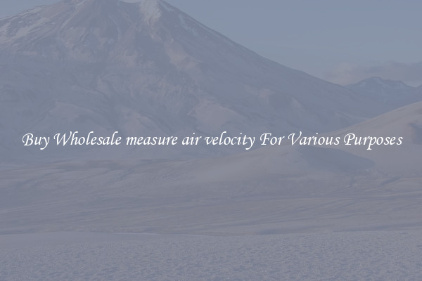 Buy Wholesale measure air velocity For Various Purposes