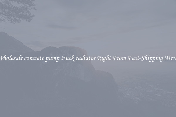 Buy Wholesale concrete pump truck radiator Right From Fast-Shipping Merchants