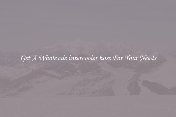 Get A Wholesale intercooler hose For Your Needs